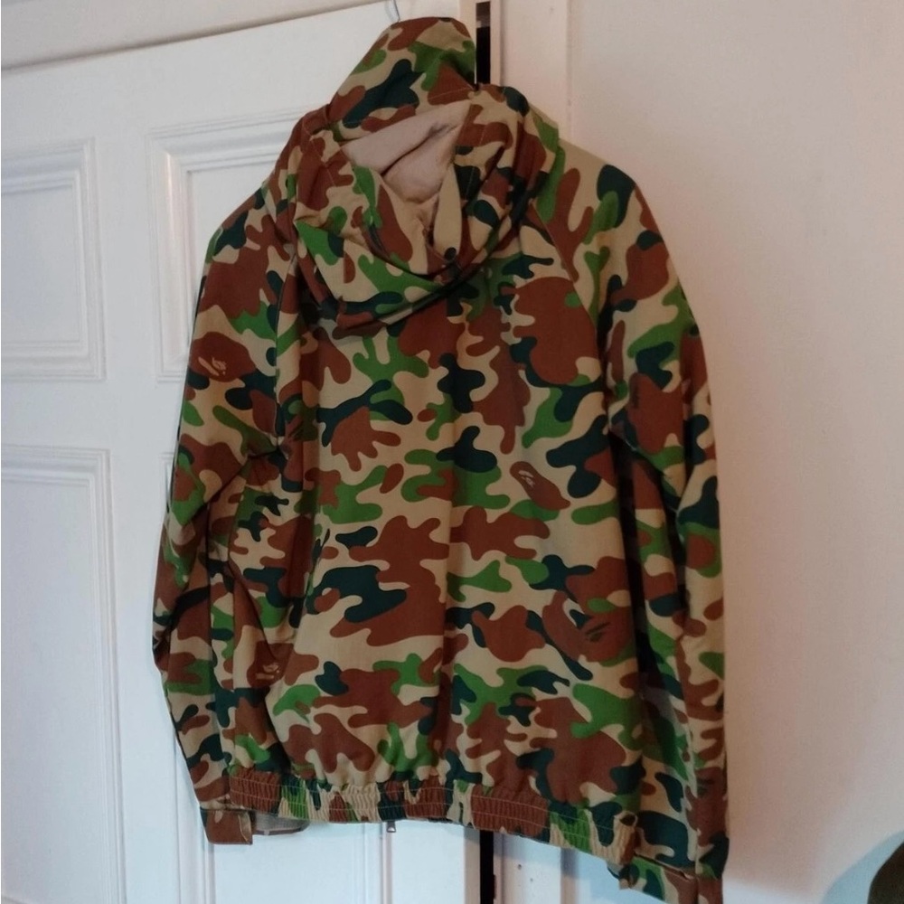 A Bathing Ape Bape nigo era woodland camo snowboard jacket removable hood Sz S - Picture 2 of 9